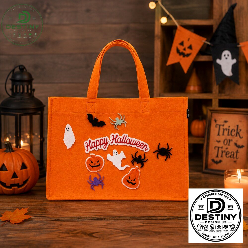 Happy Halloween Felt Trick-or-Treat Tote Bag 2026