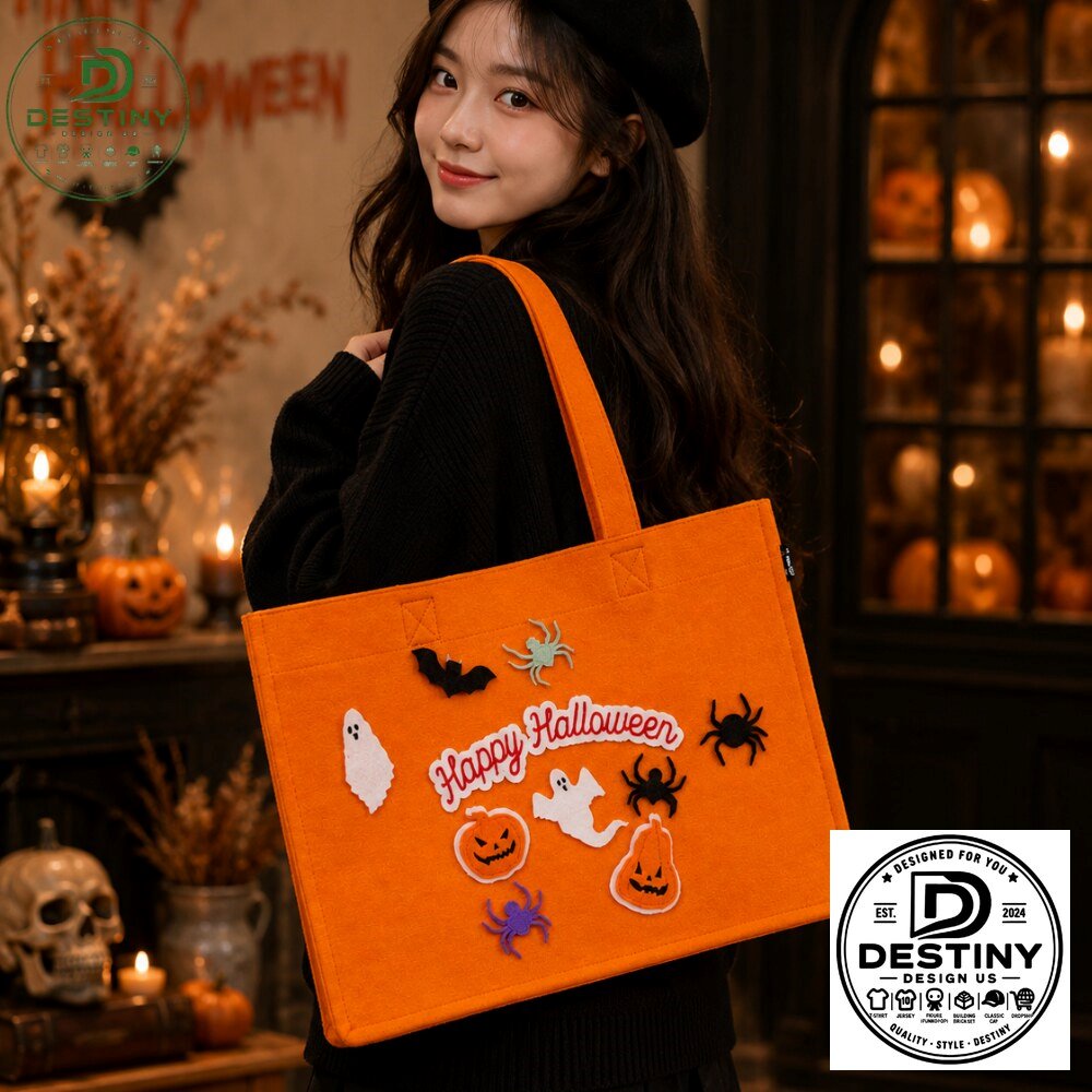 Happy Halloween Felt Trick-or-Treat Tote Bag 2026 5 Happy Halloween Felt Trick-or-Treat Tote Bag 2026