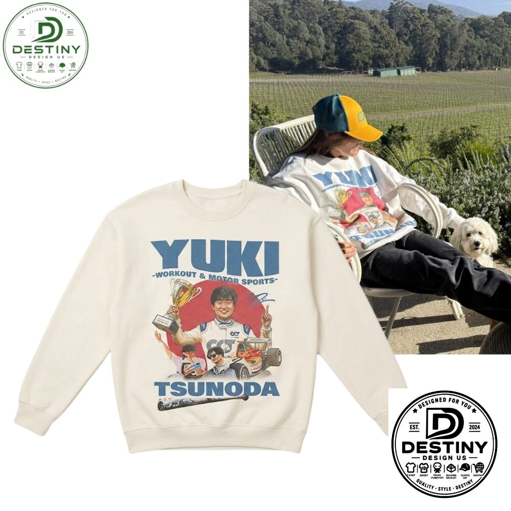 Yuki Tsunoda Vintage F1 Graphic Print Off White Sweatshirt 2026
