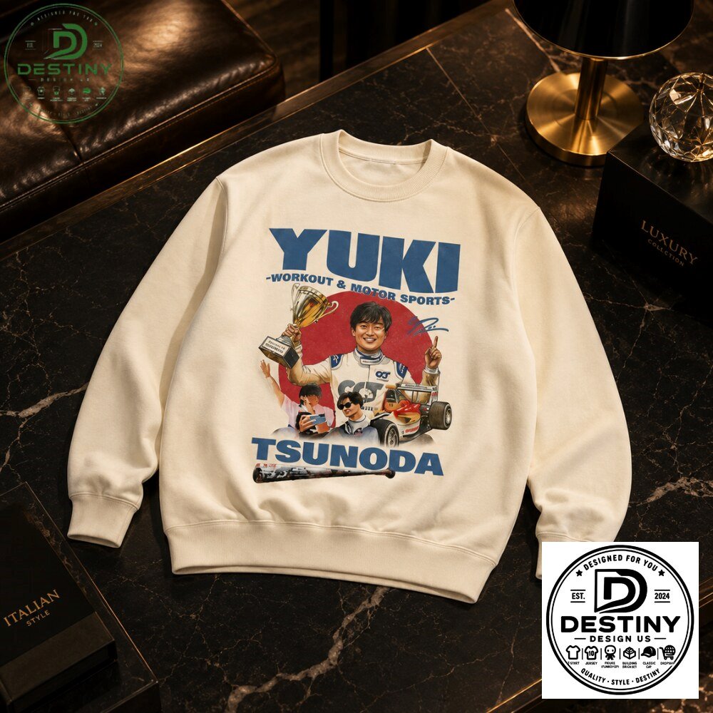 Yuki Tsunoda Vintage F1 Graphic Print Off White Sweatshirt 2026 4 Yuki Tsunoda Vintage F1 Graphic Print Off White Sweatshirt 2026