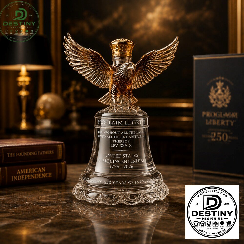 United States Sesquicentennial Liberty Bell Eagle Decanter Whiskey Bottle 1776-2026 5 United States Sesquicentennial Liberty Bell Eagle Decanter Whiskey Bottle 1776-2026