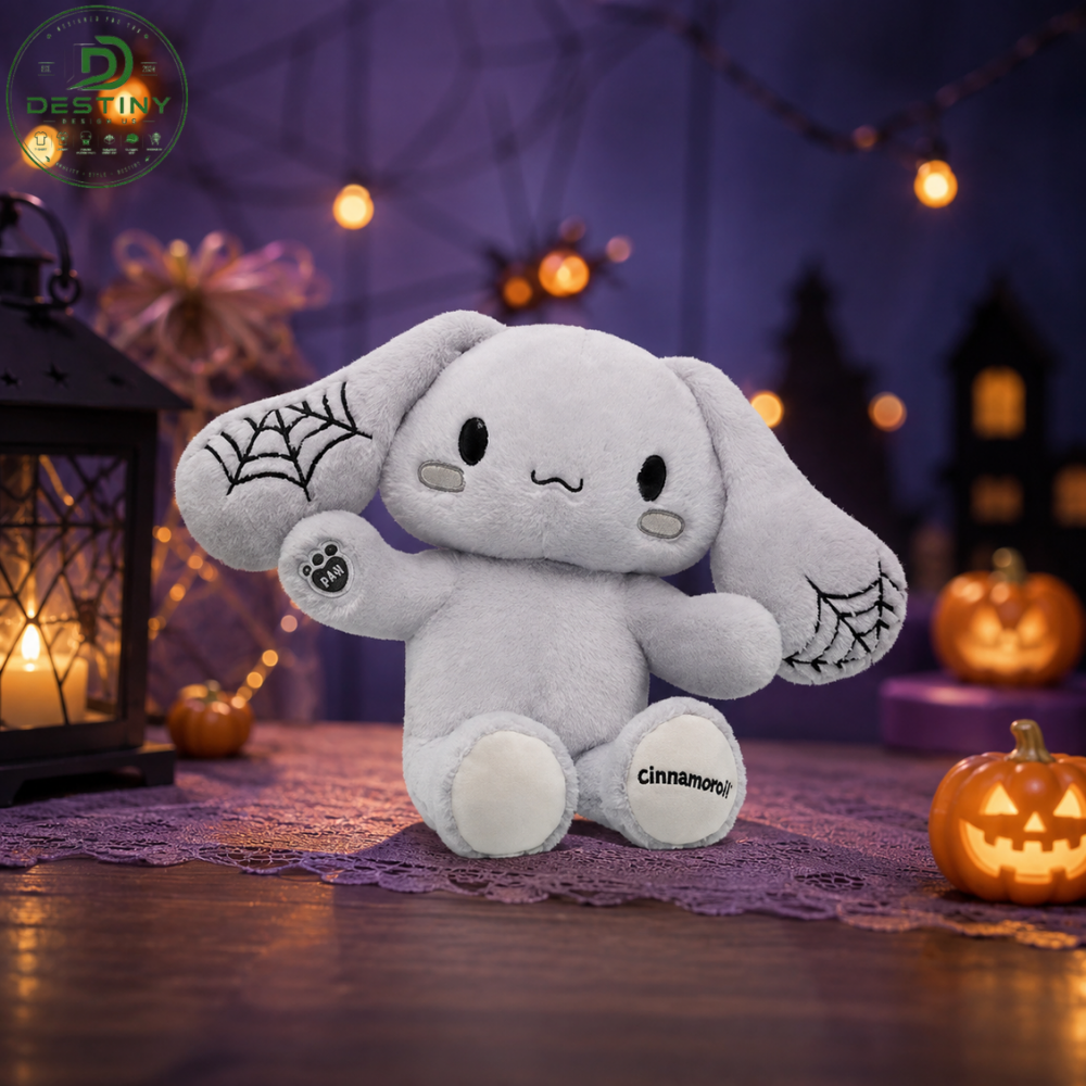 Spooky Halloween Spiderweb Bunny Rabbit Plush Toy 2026