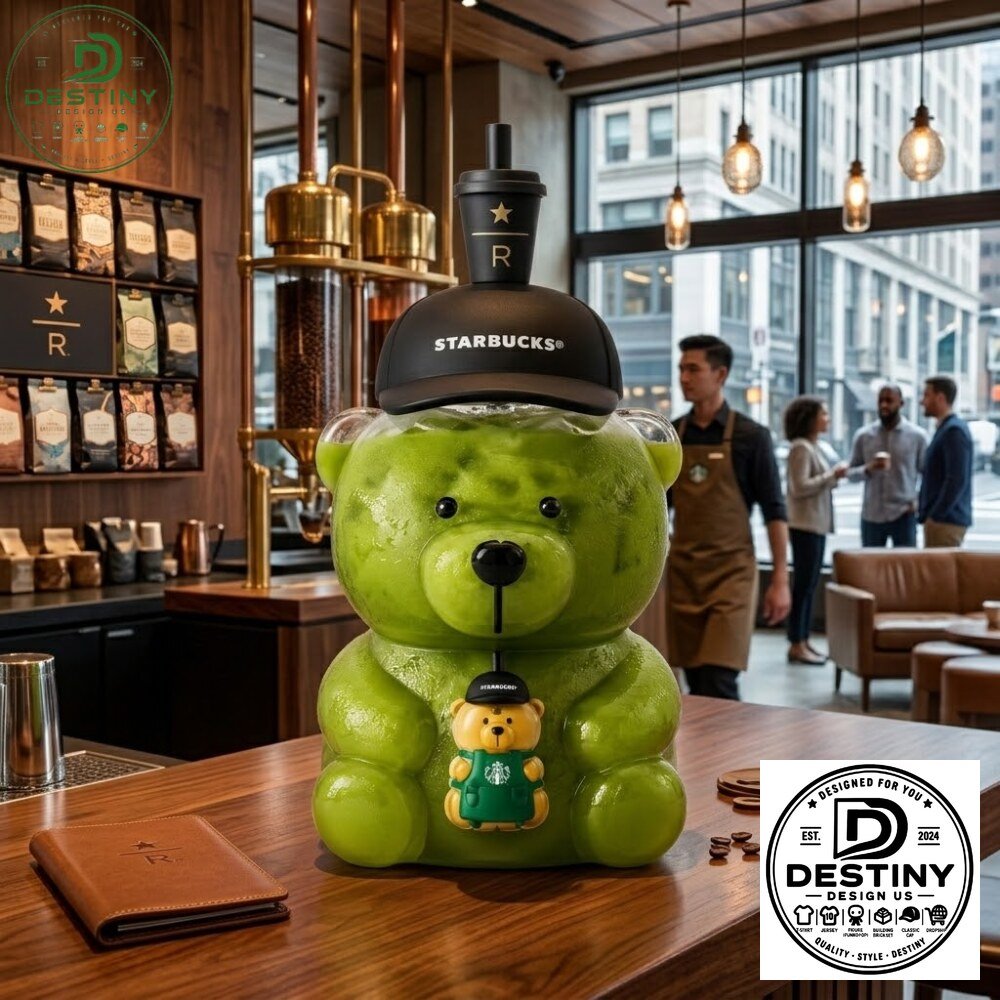 Starbucks Bearista In Black Hat Special Edition Glass Cup 4 Starbucks Bearista In Black Hat Special Edition Glass Cup
