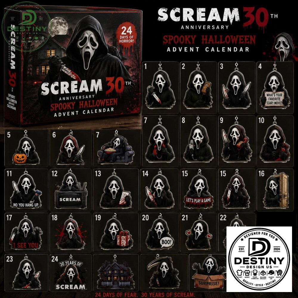 Scream 30th Anniversary Ghostface Halloween Advent Calendar 24 Charms