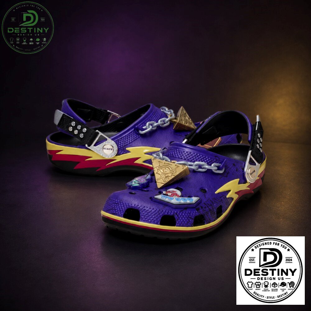Yu-Gi-Oh Millennium Puzzle Purple Clog Sandals 2026