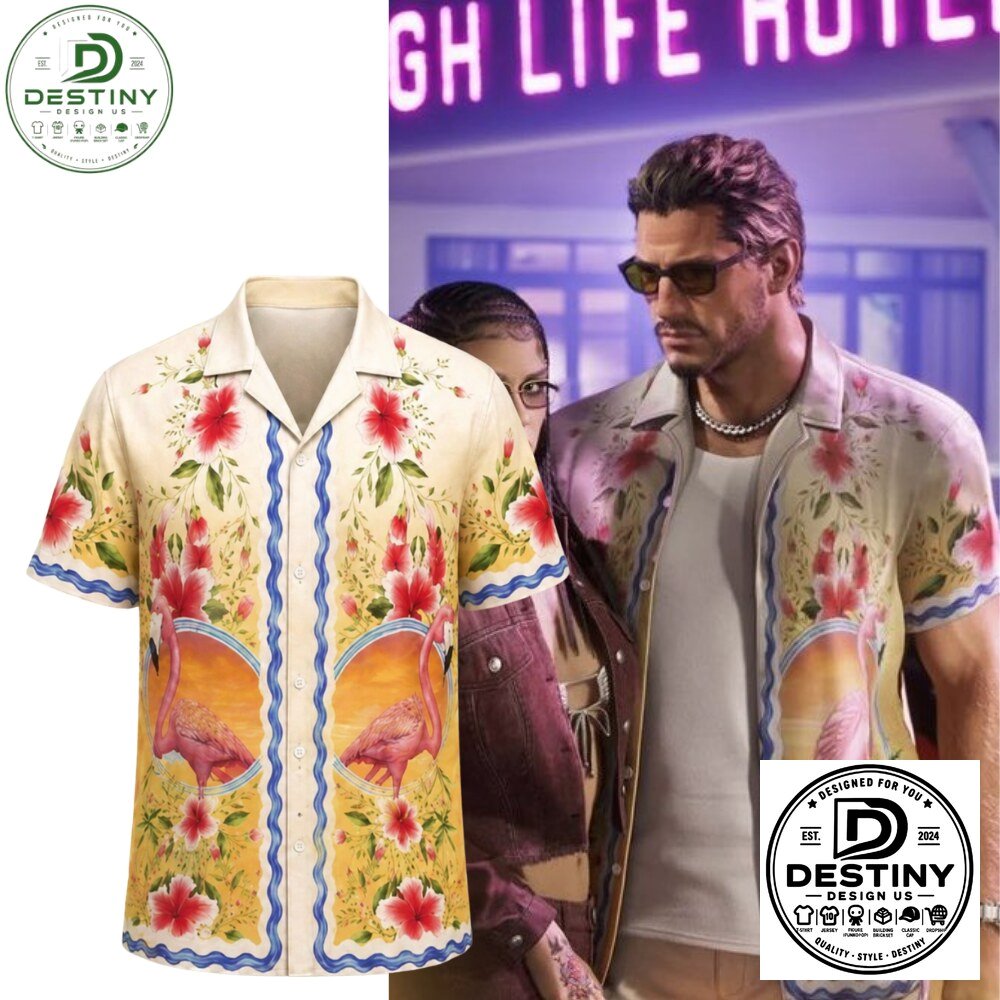 GTA 6 Grand Theft Auto VI Jason Flamingo Hawaiian Shirt 2026