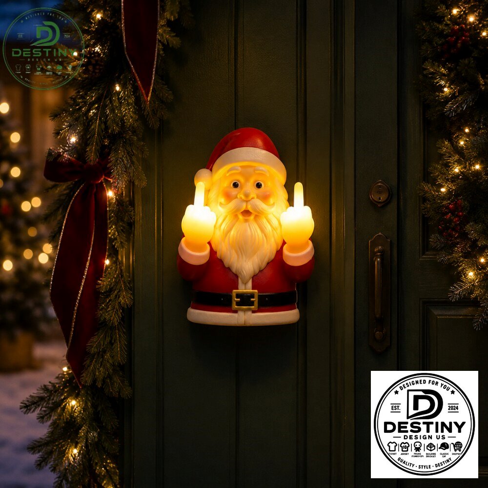"Unique Halloween and Christmas Decor: Santa and Ghostface 2026 Highlights" 39 Funny Middle Finger Santa Claus Light Up Christmas Wall Decor 2026