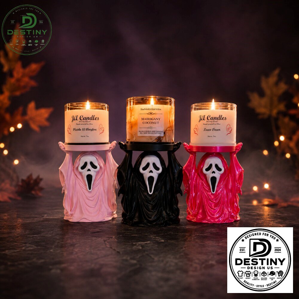 Ghostface Scream Candle Holder Halloween Decor 2026