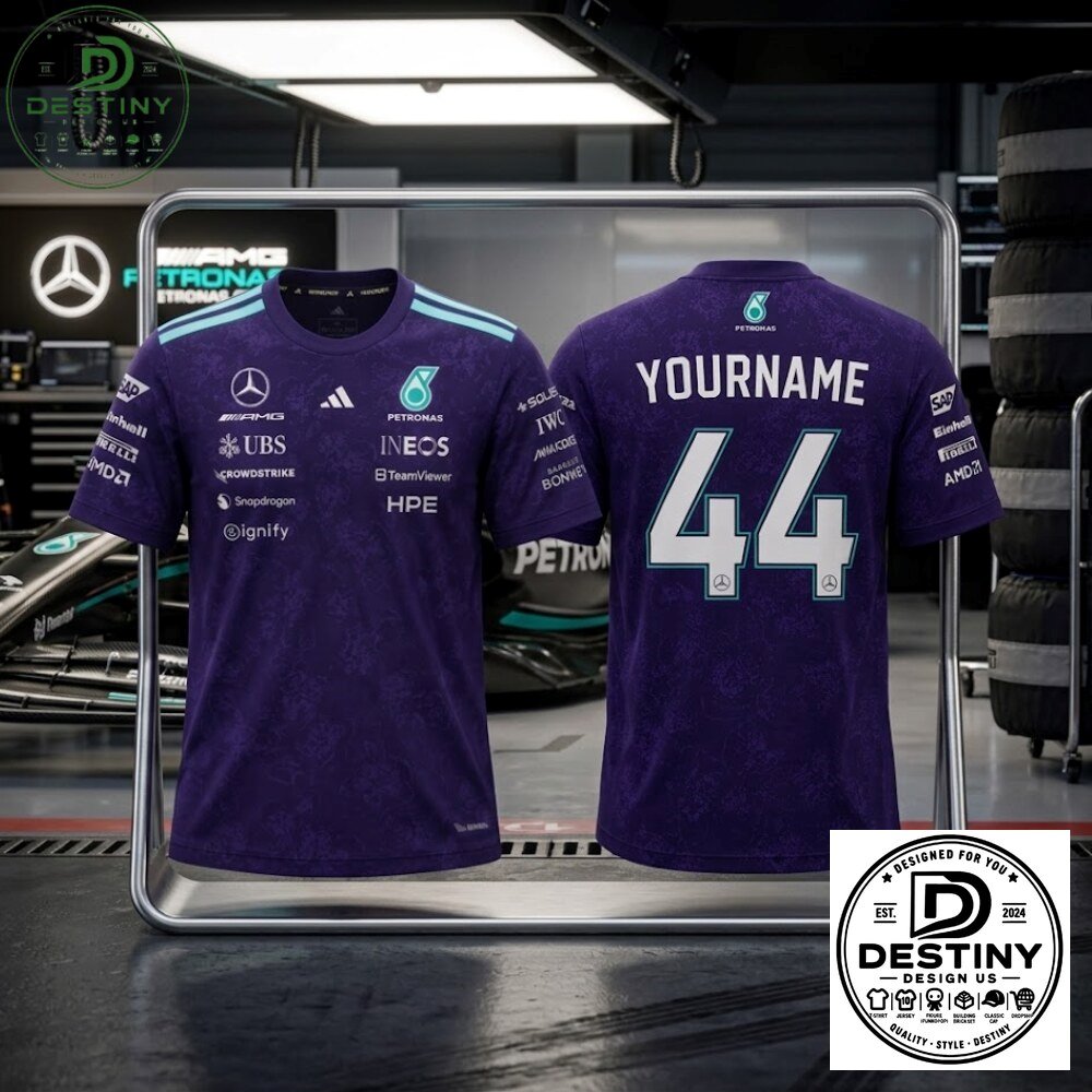Mercedes AMG Petronas 44 Purple Custom Formula 1 Racing Soccer Jersey 2026