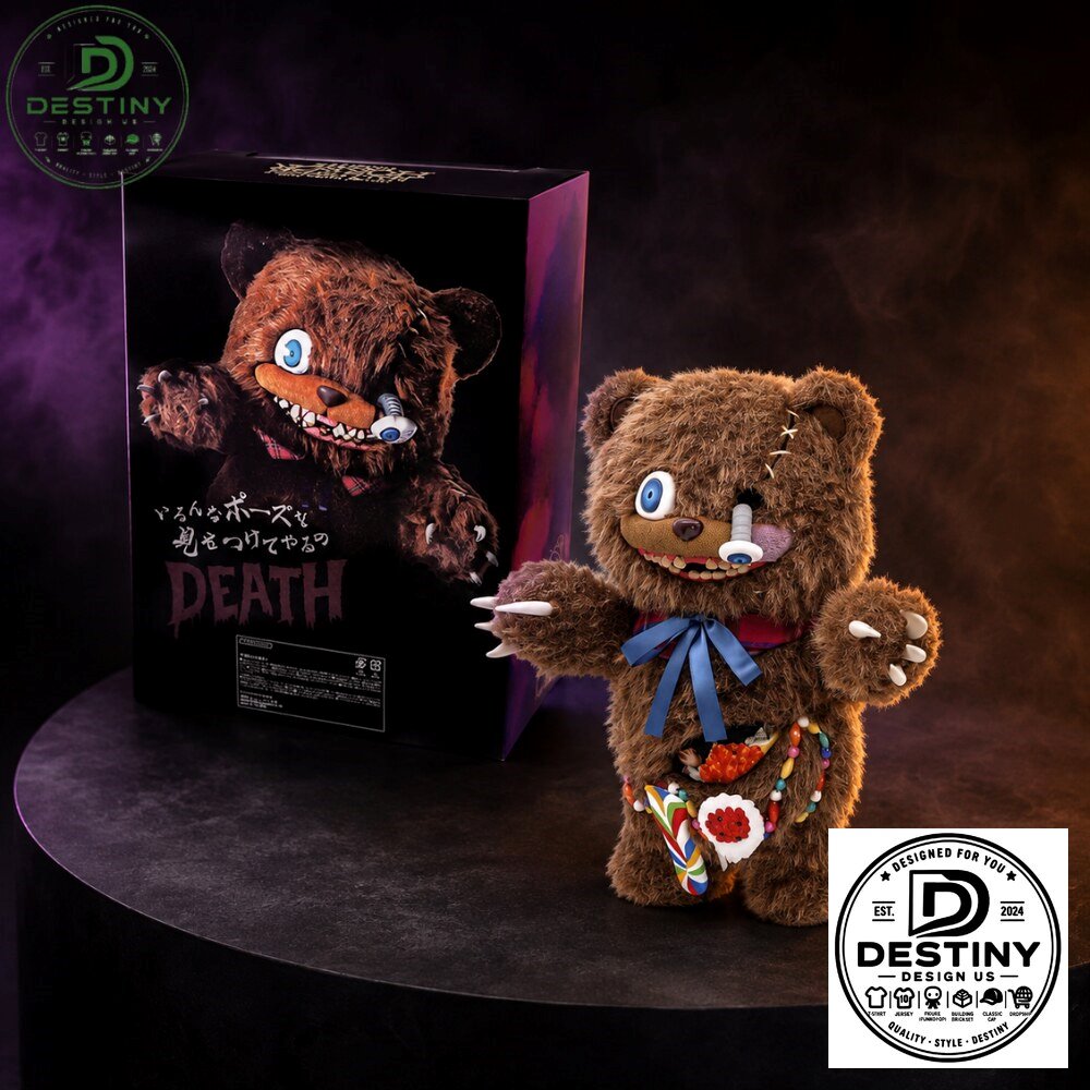 Creepy Death Teddy Bear Horror Gothic Stuffed Animal Collectible Plush Toy Halloween 2026