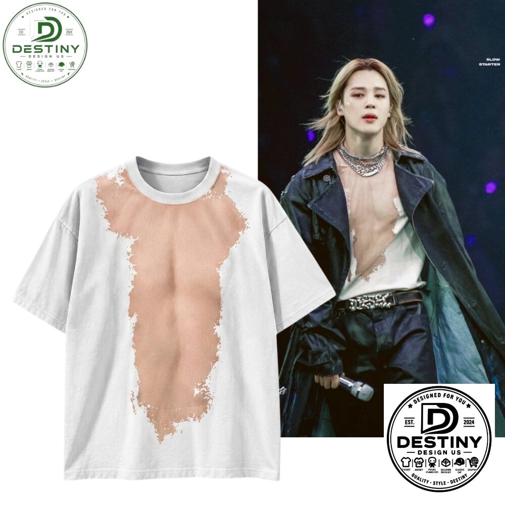 BTS Jimin Tour Tearing Chest Muscle Illusion TShirt 2026
