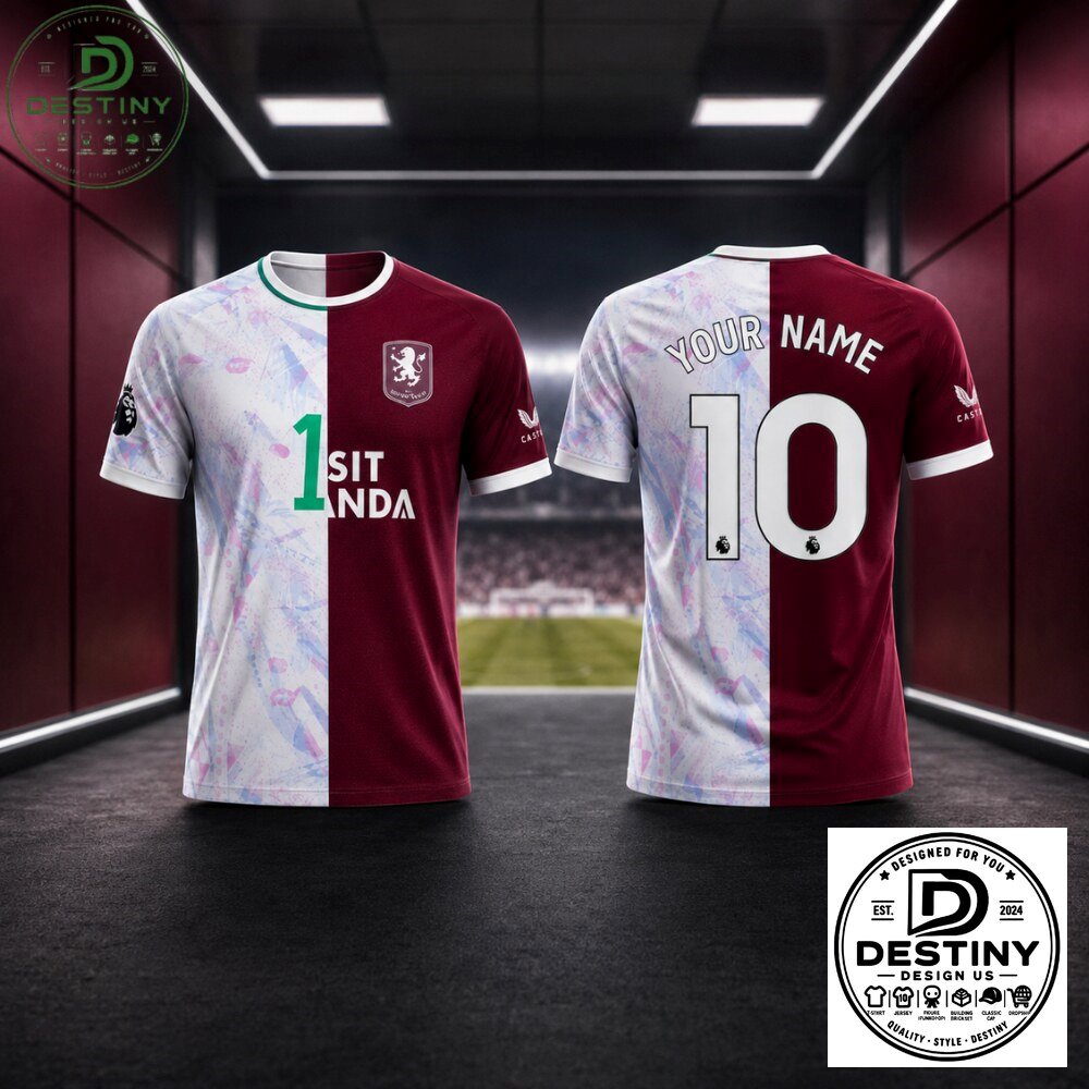 Aston Villa Split Design Claret and Soccer Jersey 2026
