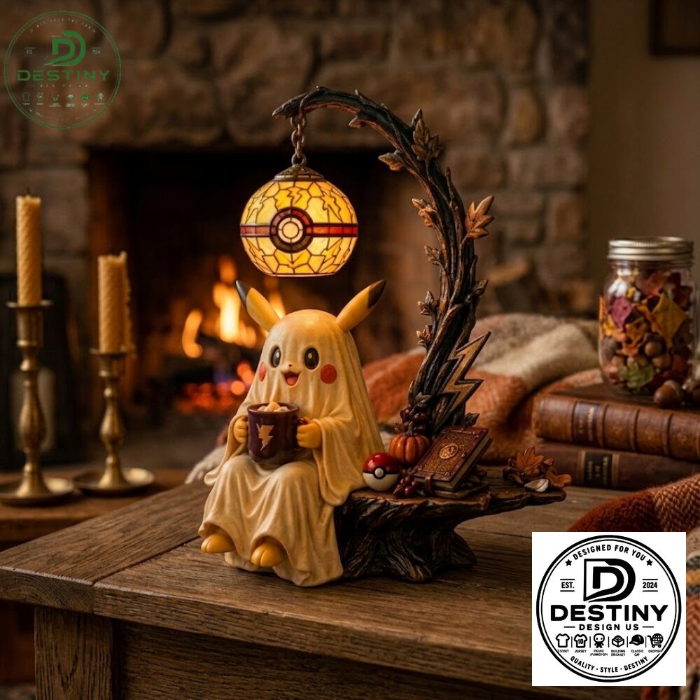 Pokemon Ghost Costume Pikachu with Pokeball Lamp Figurine 2026