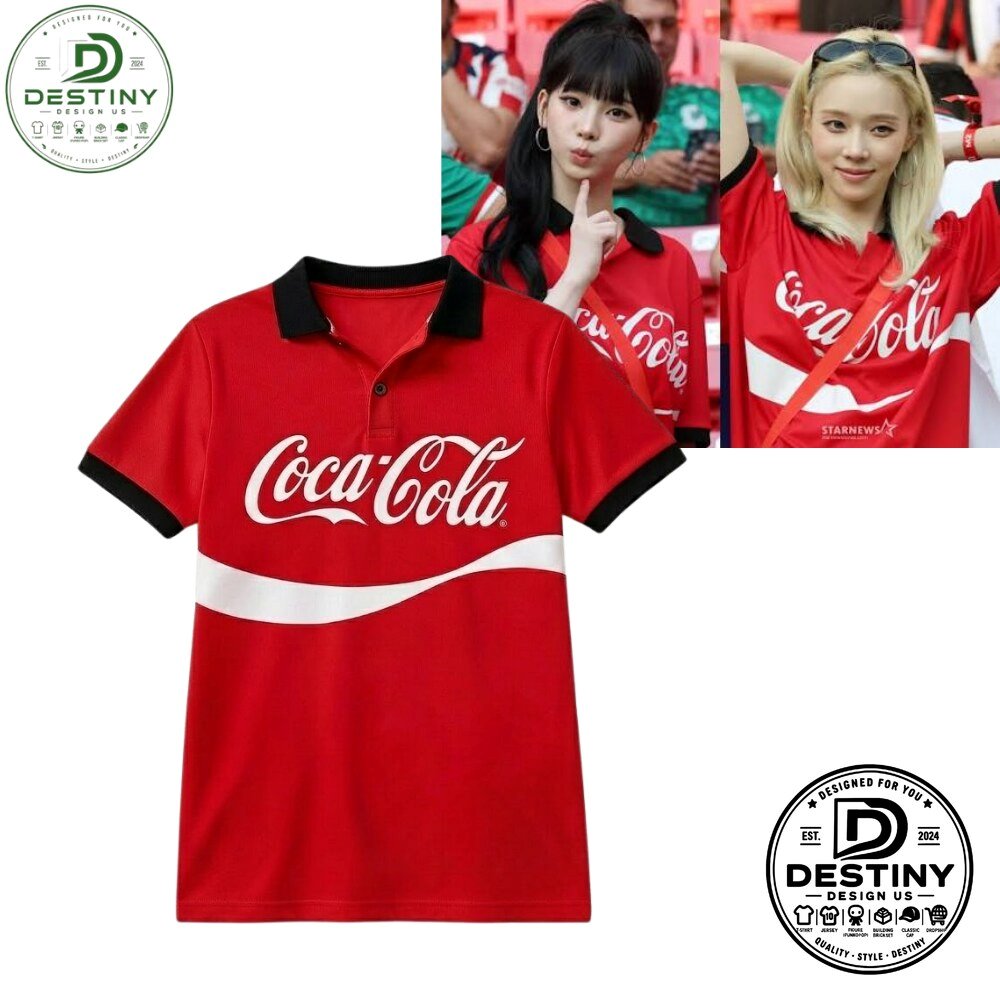 Karina And Winter Aespa World Cup Coca Cola Red Soccer Polo Jersey 2026