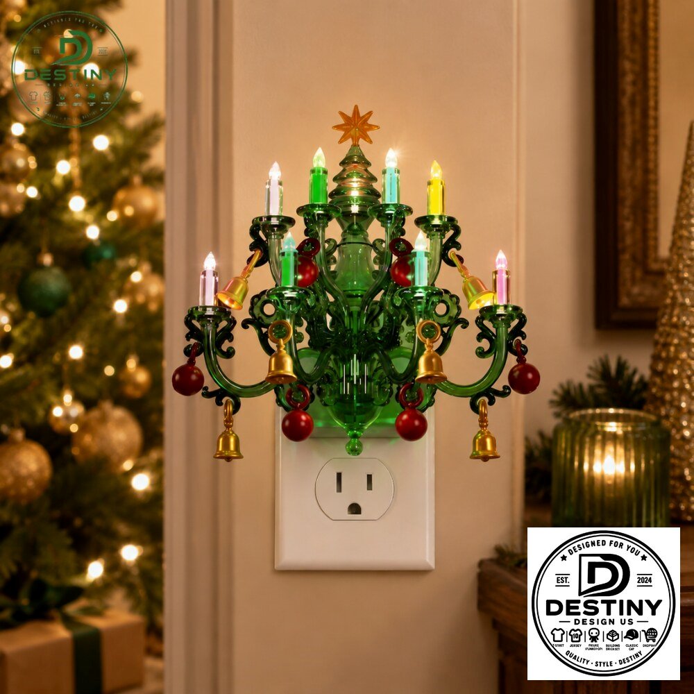 Christmas Tree Candleholder Plug In Night Light Holiday Home Decor 2026