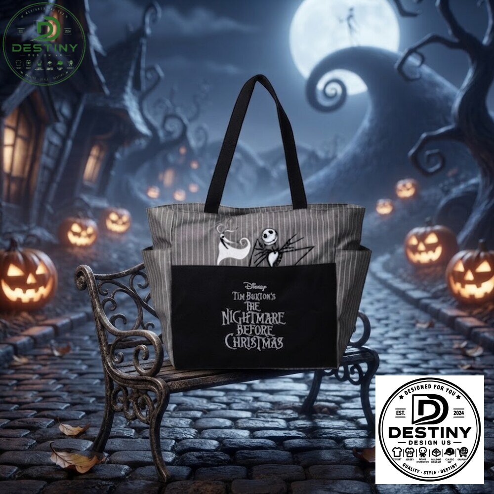 Disney Tim Burtons The Nightmare Before Christmas Striped Tote Halloween Bag 2026 4 Disney Tim Burtons The Nightmare Before Christmas Striped Tote Halloween Bag 2026