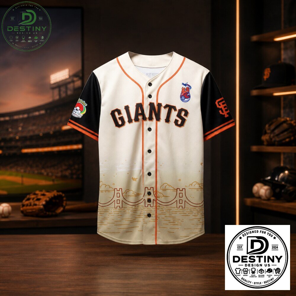 San Francisco Giants x Pokemon Pikachu Cream Baseball Jersey 2026 4 San Francisco Giants x Pokemon Pikachu Cream Baseball Jersey 2026