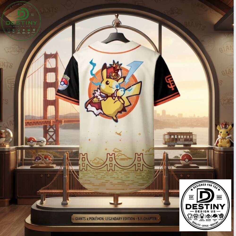 San Francisco Giants x Pokemon Pikachu Cream Baseball Jersey 2026 5 San Francisco Giants x Pokemon Pikachu Cream Baseball Jersey 2026