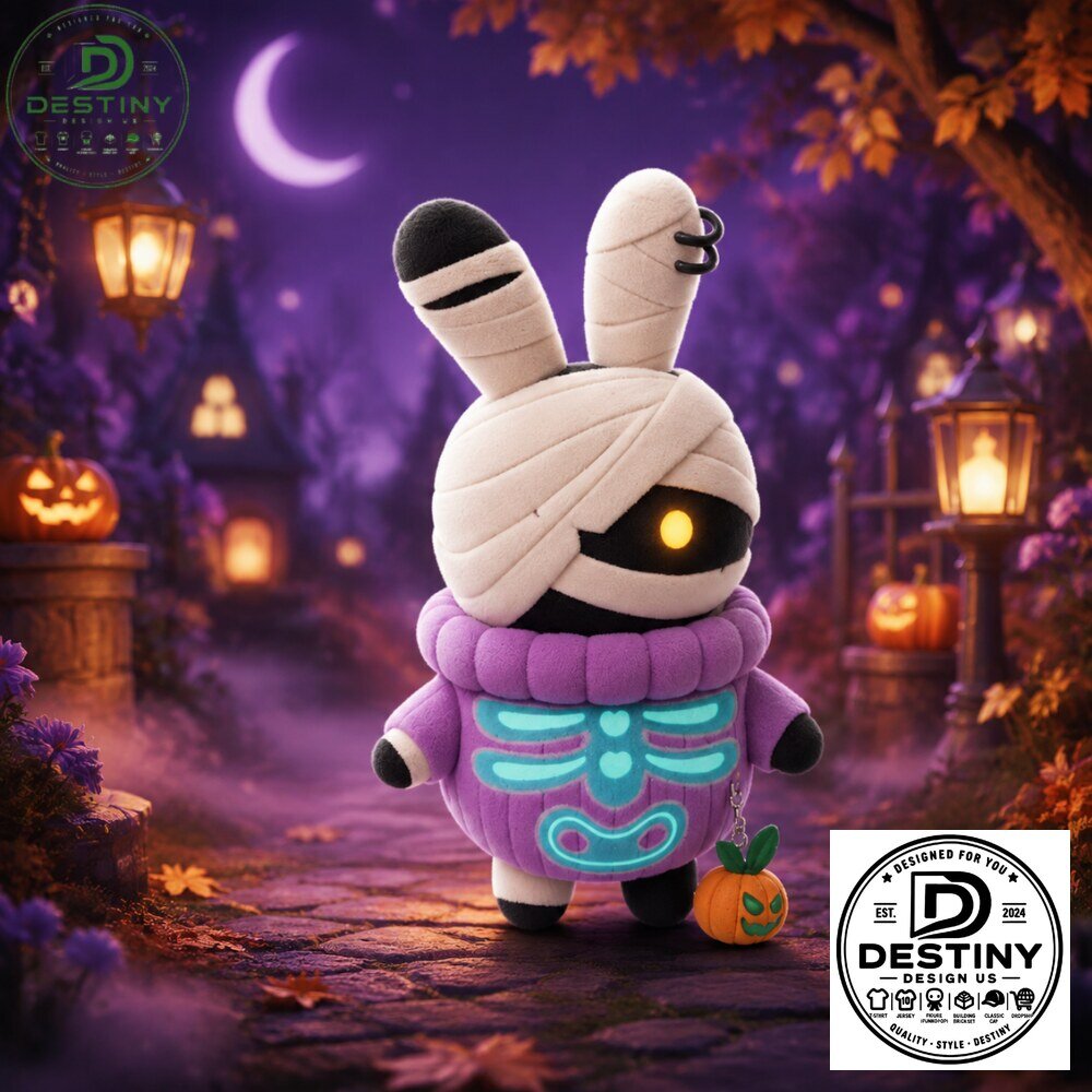 Labubu Mummy Halloween Skeleton Purple Sweater Plush Toy 2026