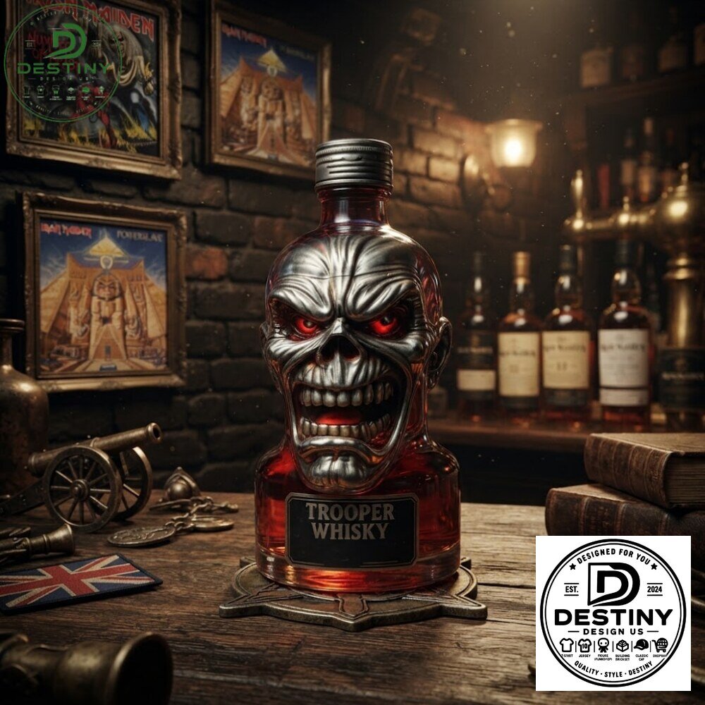 Iron Maiden Trooper Eddie Shaped Glass Whisky Decanter Bottle 2026