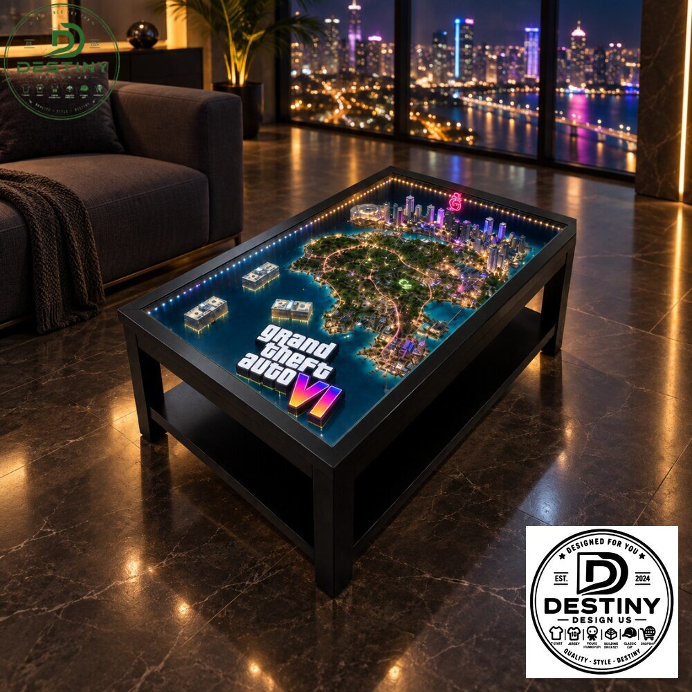 Grand Theft Auto VI Map Diorama Coffee Table 2026 GTA VI Map Diorama Coffee Table 2026 - Gaming Enthusiast Furniture – image 2 of 4