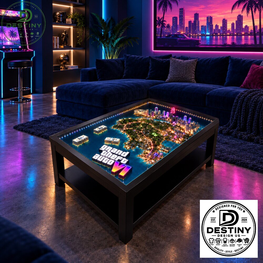 Grand Theft Auto VI Map Diorama Coffee Table 2026 GTA VI Map Diorama Coffee Table 2026 - Gaming Enthusiast Furniture – image 4 of 4