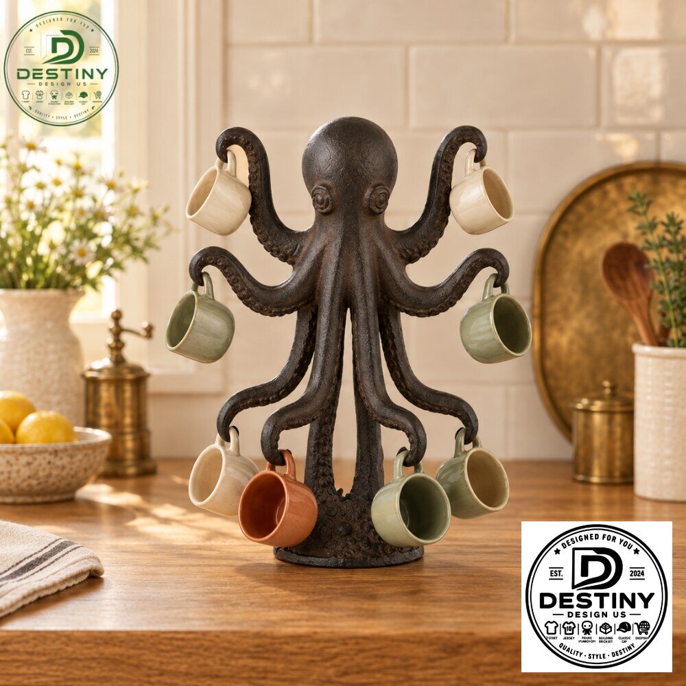 Cast Iron Octopus Coffee Mug Holder Stand 2026