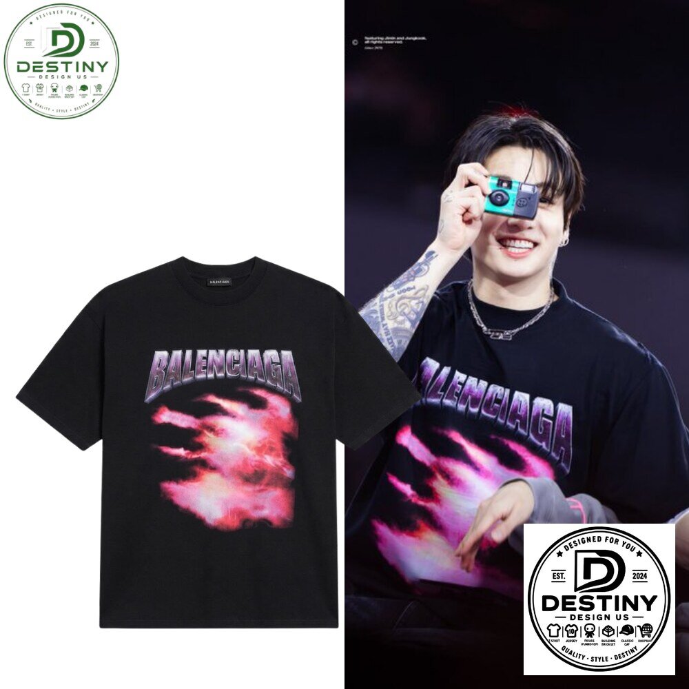 Balenciaga BTS Jungkook Pink Flame T-Shirt 2026