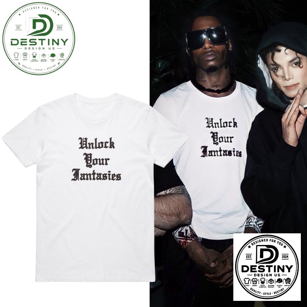 Unlock Your Fantasies Gothic Lettering TShirt 2026