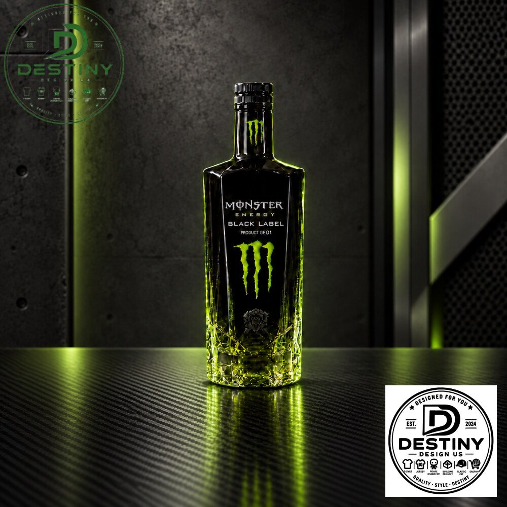 Monster Energy Black Label Glass Bottle Decanter 2026 rfgb