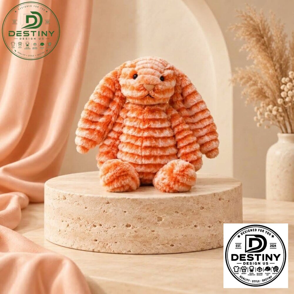Jellycat Fizzleskip Bunny Orange Striped Fluffy Bunny Plush Stuffed Animal 2026