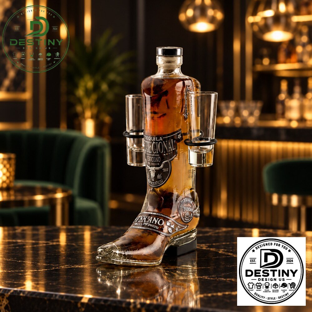 Intucional Texano Cowboy Boot Whiskey Bottle Decanter 2026